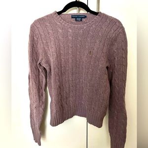 Ralph Lauren Cable Wool/Cashmere Sweater - Purple - Size L